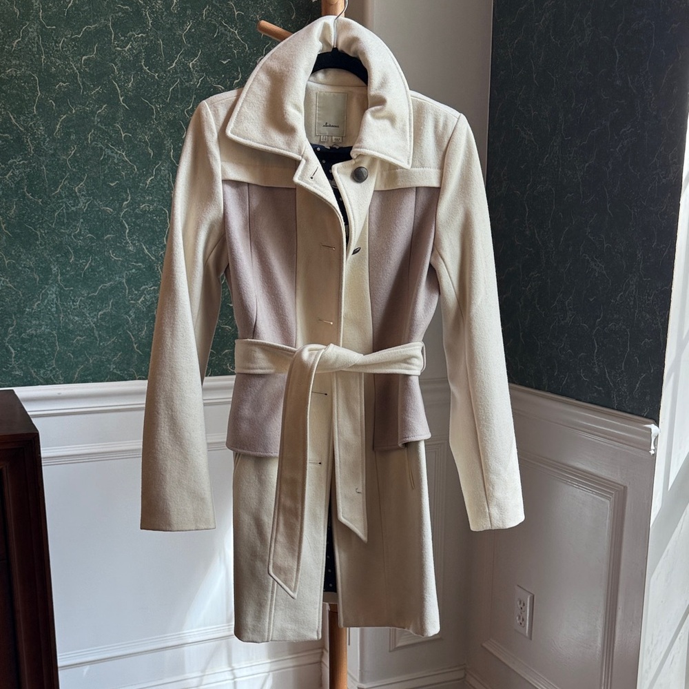 Anthropologie elevenses Cream Coat